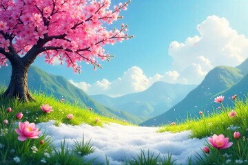 Springs Embrace Melting Snow Meets Blossoming Flowers, a Whimsical Juxtaposition of Seasons in Natures Artistry.