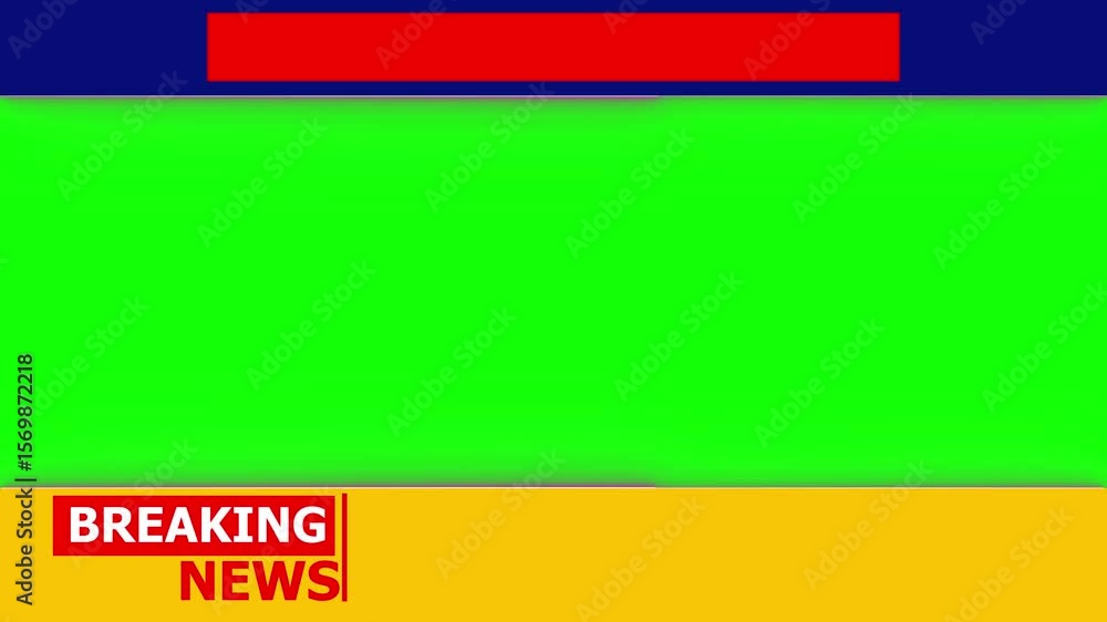 Poster dynamic breaking news template with green screen for customizable broadcast. breaking news broadcast