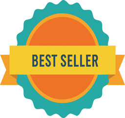 Best Seller Badge: A vibrant, retro-style emblem with "BEST SELLER" text, perfect for showcasing top products.

