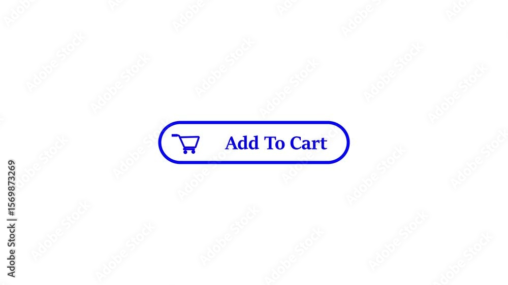 Poster digital add to cart button with shopping cart icon on white background