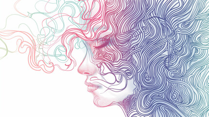 
Tangle and untangle, psychotherapy and psychology concept. Tangled vector line illustration. Doodle. Abstract change graphic. Problems solution creative design concept 