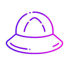 Fototapeta premium Bucket hat illustration in vibrant purple and pink colors 