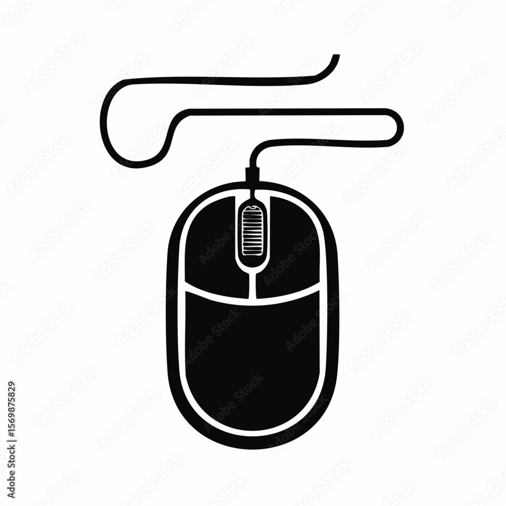 Poster clean mouse icon design showcases a simple computer peripheral graphic suitable for app design, web 