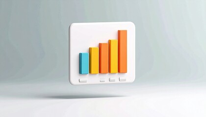 A bar graph jumping over a rotating spreadsheet icon