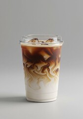 Iced Latte Coffee Swirled Cream and Espresso Perfection