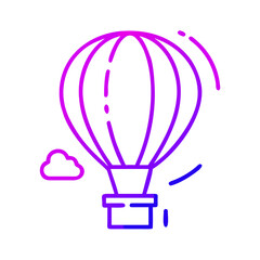Obraz premium Hot air balloon illustration in pink and purple colors 