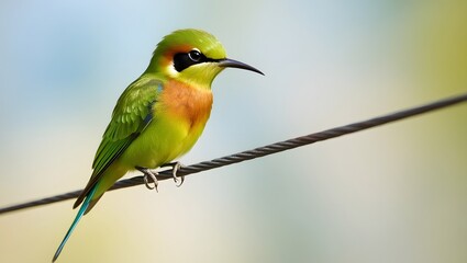 Fototapeta premium Vibrant bee-eater with glistening feathers