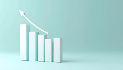 A bar graph jumping over a rotating spreadsheet icon