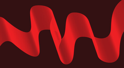 Wavy Blend Abstract Curved Background Red Color Design Vector Illustration