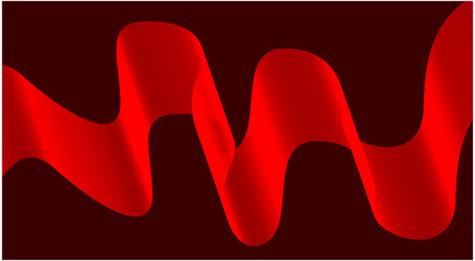 Wavy Blend Abstract Curved Background Red Color Design Vector Illustration