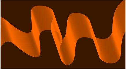 Wavy Blend Abstract Curved Background Orange Color Design Vector Illustration