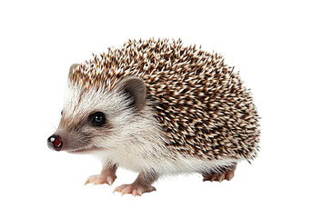 Obraz premium Adorable Hedgehog, Isolated on Transparent PNG, Studio Shot, Wildlife, Cute