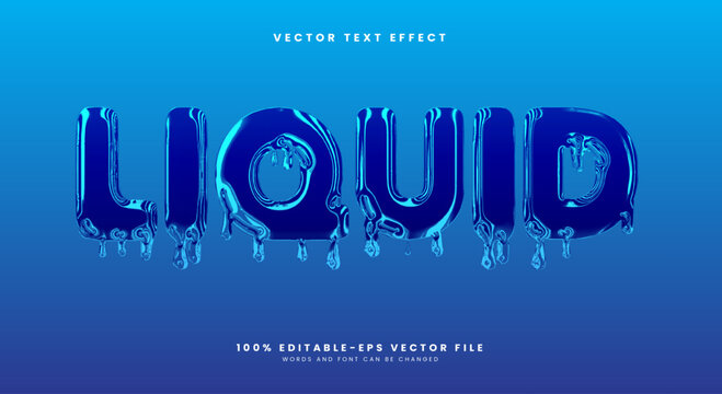 Liquid Chrome Style 3d editable text effect Template