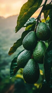 avocado on branch in coorg hills video	

