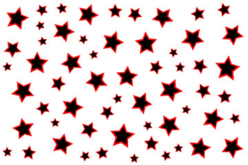 Black star background with red border