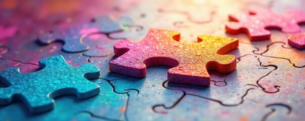 Seamless Integration Abstract Puzzle Piece Synergy, Representing Teamwork, Collaboration, and Problem-Solving in a Complex System.  Ideal for Business, Technology, and Unity Concepts.
