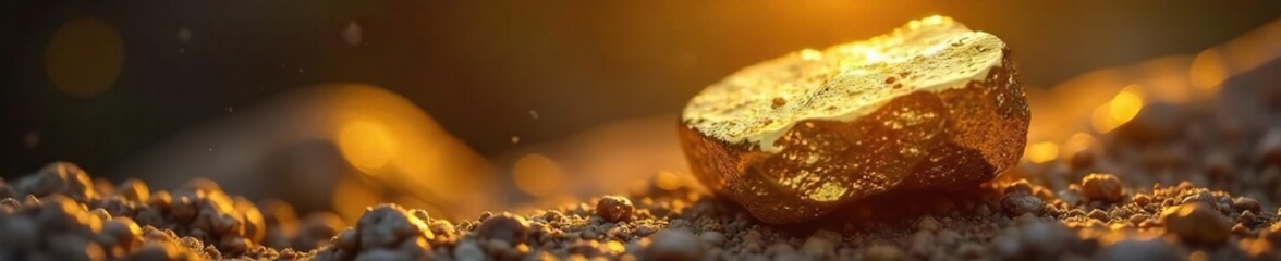 Luminous Gold Nugget Sunlight Illuminates Spiritual Abundance and Inner Peace