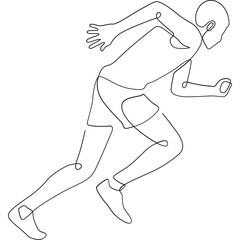 running line art sport