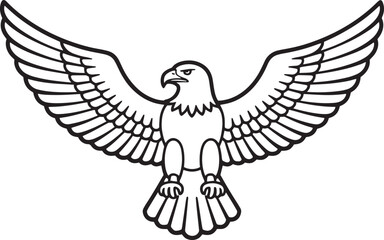 Majestic eagle with spread wings and talons bird black