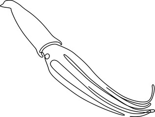 Obraz premium squid line art logo one line