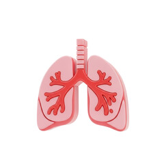 Detailed Anatomy Illustration of Human Lungs on Transparent