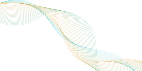Abstract wave element for design. Digital frequency track equalizer. Stylized line art background. Vector illustration. Wave with lines created using blend tool. Curved wavy line, smooth stripe.