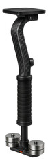 Carbon fiber handheld stabilizer with adjustable balance weights and rubberized grip