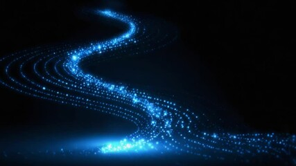 Abstract blue light trails on black background	 - Powered by Adobe