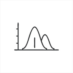 Hand drawn sketch of two overlapping normal distribution curves on a graph