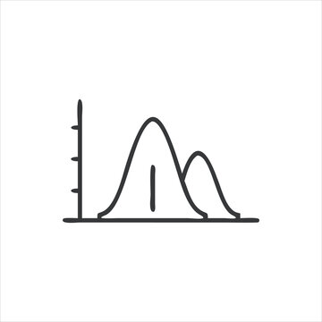 Hand drawn sketch of two overlapping normal distribution curves on a graph