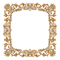 A luxurious, ornate square gold frame, Regal and vintage appearance. Perfect for classic art, antique design elements, or decorative projects. SVG