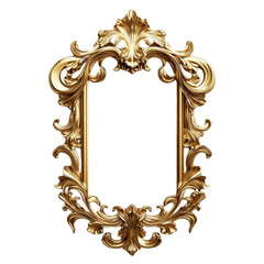 A luxurious, ornate gold frame. Regal and vintage appearance. Perfect for classic art, antique design elements, or decorative projects. SVG