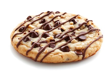 Delicious chocolate chip cookie isolated on white background