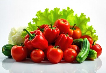Vibrant Assortment of Fresh Red and Green Vegetables