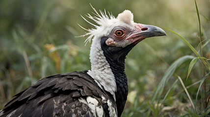 Close-up of Horned Screamer’s Head and Crest Ai