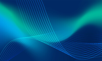 Abstract graphic featuring teal and blue gradient backdrop with curved lines and geometric patterns creates a modern, vibrant, and dynamic visual impression perfect for backgrounds and designs
