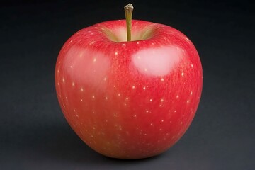 Close-up of a vibrant red apple against a dark background