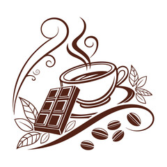 cup of coffee with chocolate