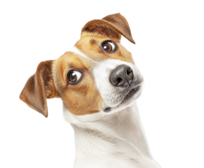 Curious Jack Russell Terrier Dog Head, Isolated on Transparent PNG
