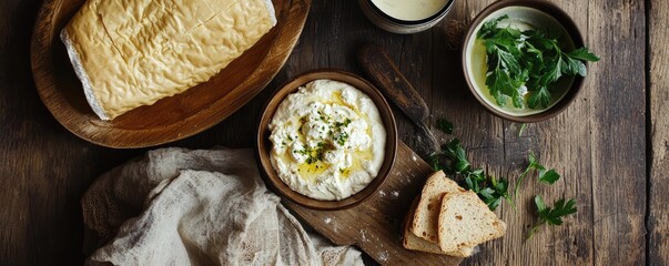 Traditional Slovak Cheese Dish with Rolled Pancakes.