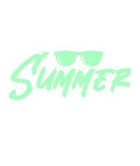 Summer typography clip art design on plain white transparent isolated background for sign, decal, card, shirt, hoodie, sweatshirt, apparel, tag, mug, icon, poster or badge