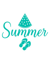 Summer typography clip art design on plain white transparent isolated background for sign, decal, card, shirt, hoodie, sweatshirt, apparel, tag, mug, icon, poster or badge