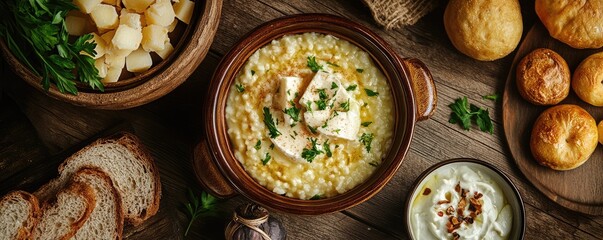 Traditional Slovak Cheese Dish with Rolled Pancakes.