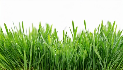 Fototapeta premium green grass with dew drops high resolution for isolate image