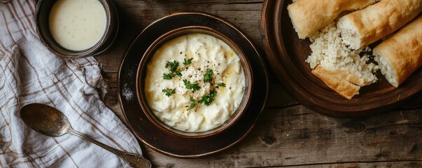 Traditional Slovak Cheese Dish with Rolled Pancakes.