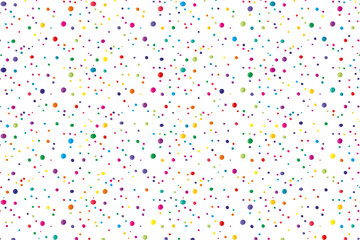Multicolored background of dots on white
