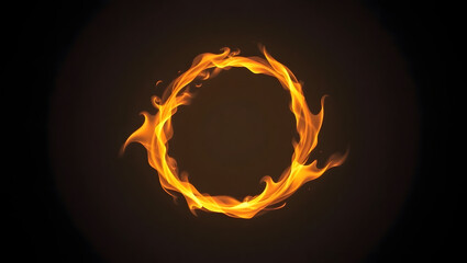 Burning Circle: A vibrant ring of fire dances against a black backdrop, casting an intense, dramatic glow and symbolizing energy and transformation.