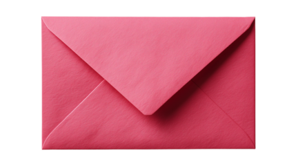 Pink Paper Envelope Isolated on Transparent Background