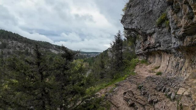 Exploring balconies of the jonte gorges in meyrueis, france