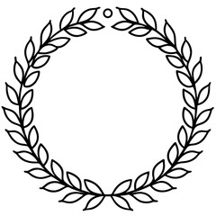 Simple Floral Ring Line Art